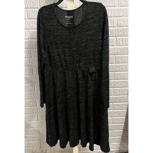 Torrid Womens Sz 1 At The Knee Hacci Faux Wrap Dress Charcoal Super Soft Plush